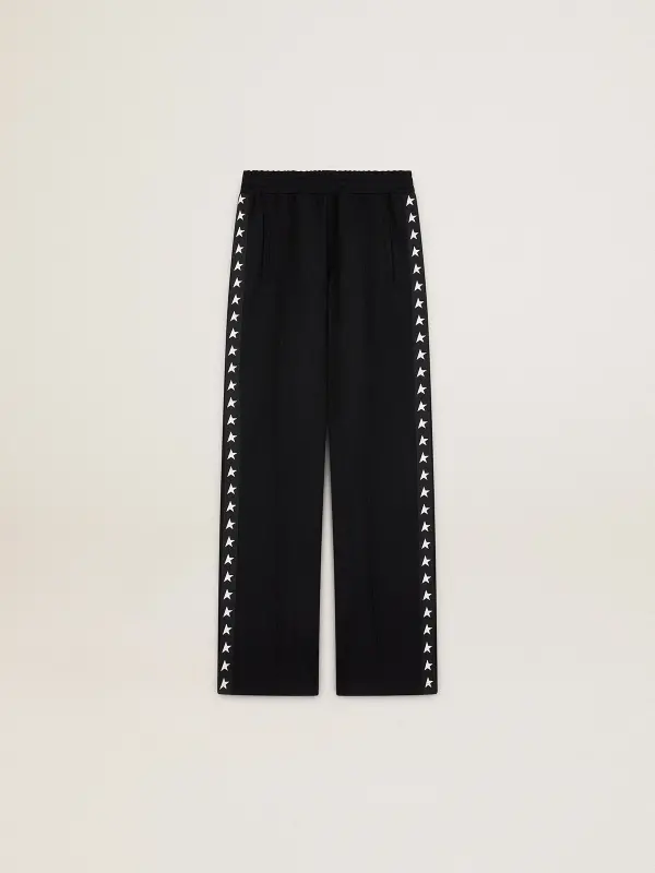 Women’s black joggers with white stars on the sides online