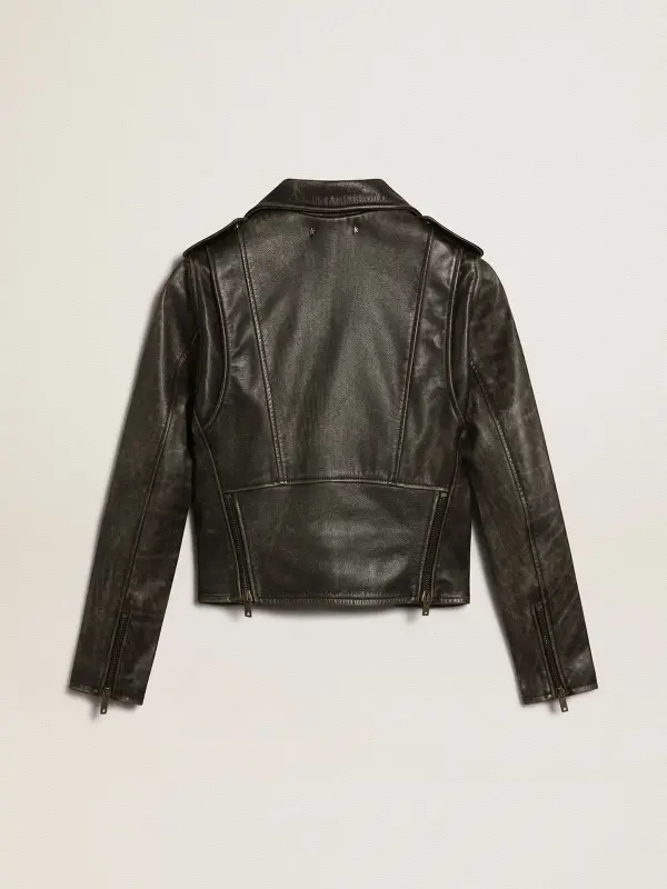 Women’s black leather biker jacket – Golden Goose online