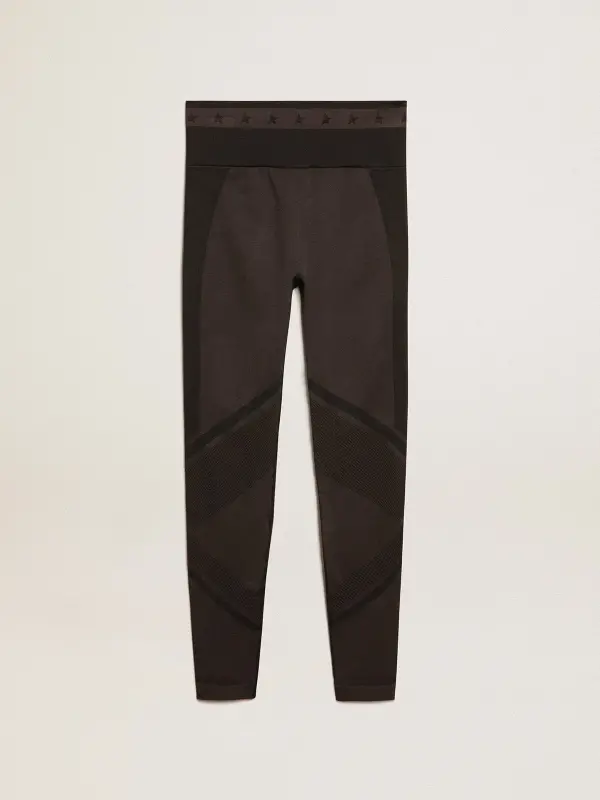 Women’s black leggings with mixed stitching online