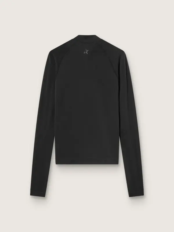 Women’s black long-sleeve sports top with zip online