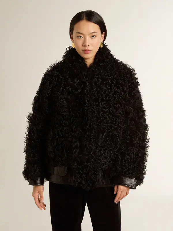 Women’s black shearling jacket online