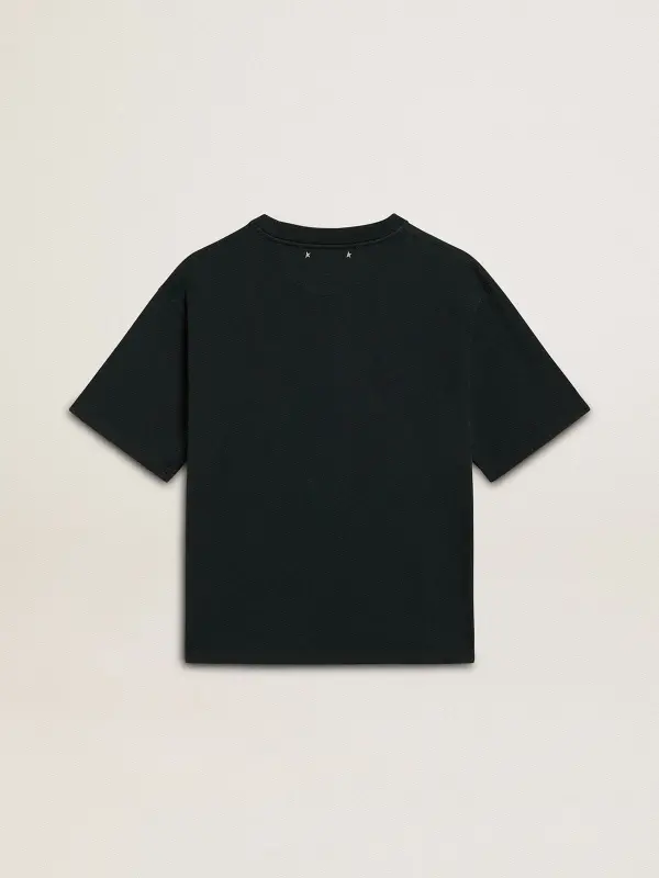 Women’s black T-shirt with crystals online