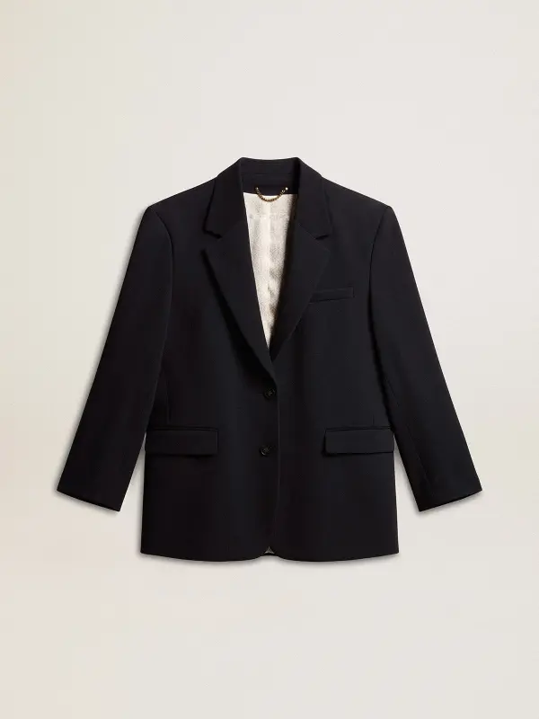 Women’s black wool-blend blazer jacket online