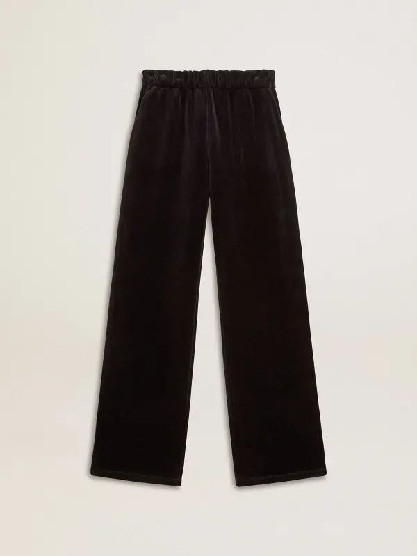 Women’s joggers in velvet-effect cotton blend online