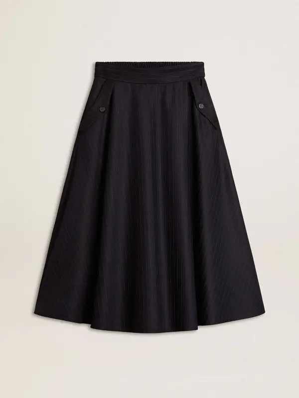 Women’s midnight blue wool skirt online
