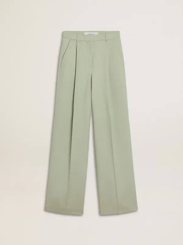 Women’s pants in sage-green wool online