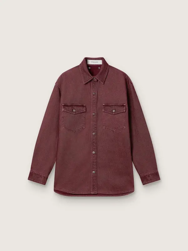 Women’s shirt in burgundy denim online