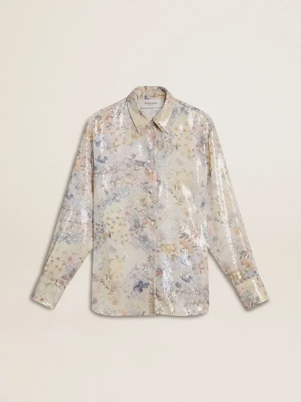 Women’s shirt with multicolor floral sequin print online