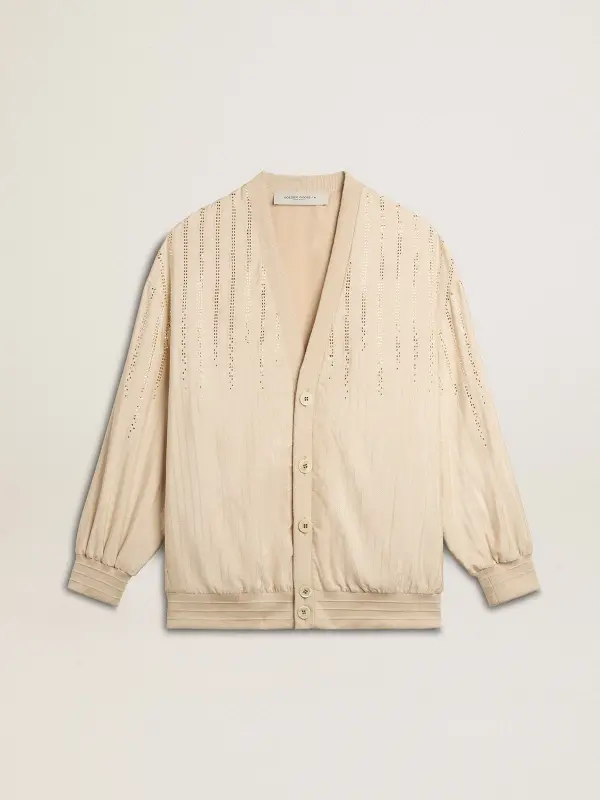 Women’s silk and viscose cardigan with pinstripe motif online