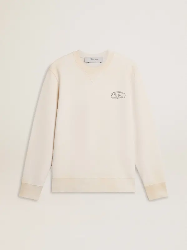 Women’s sweatshirt in worn white with print online
