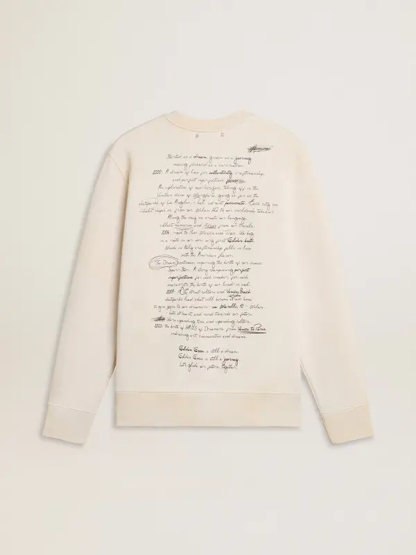 Women’s sweatshirt in worn white with print online