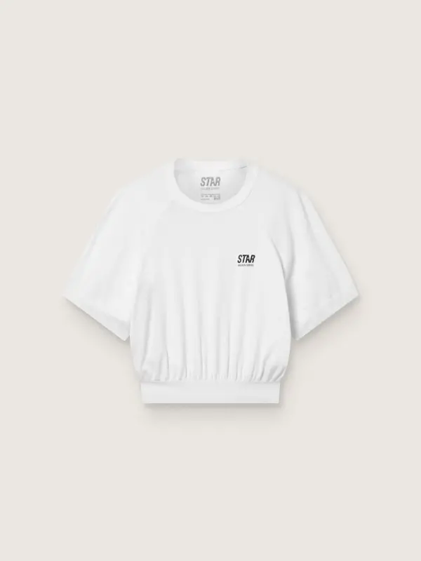 Women’s white cropped sports T-shirt online