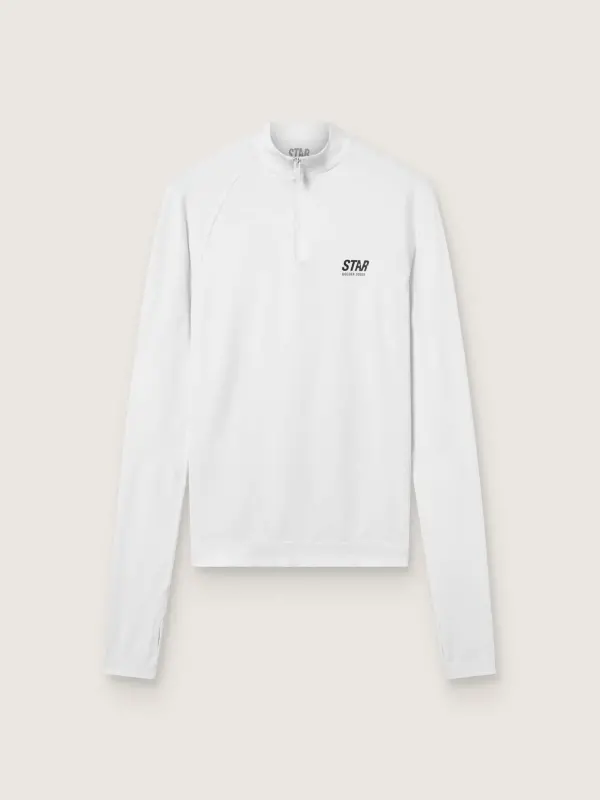 Women’s white long-sleeve sports top with zip online