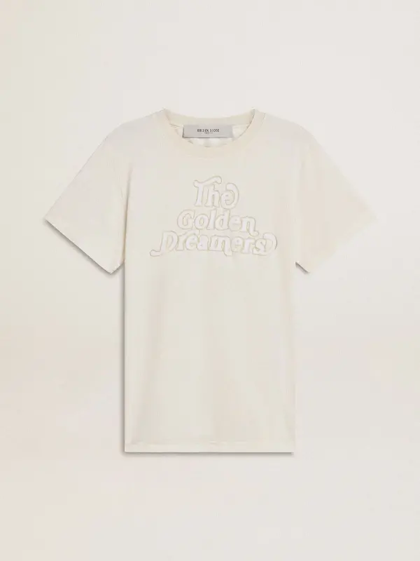 Women’s white T-shirt with print on the front online