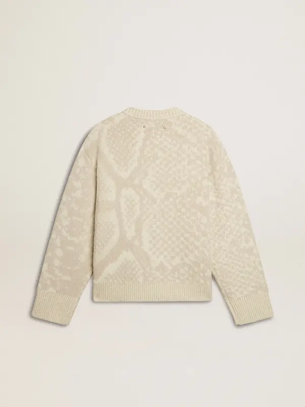 Women’s beige CNY sweater with patterns online