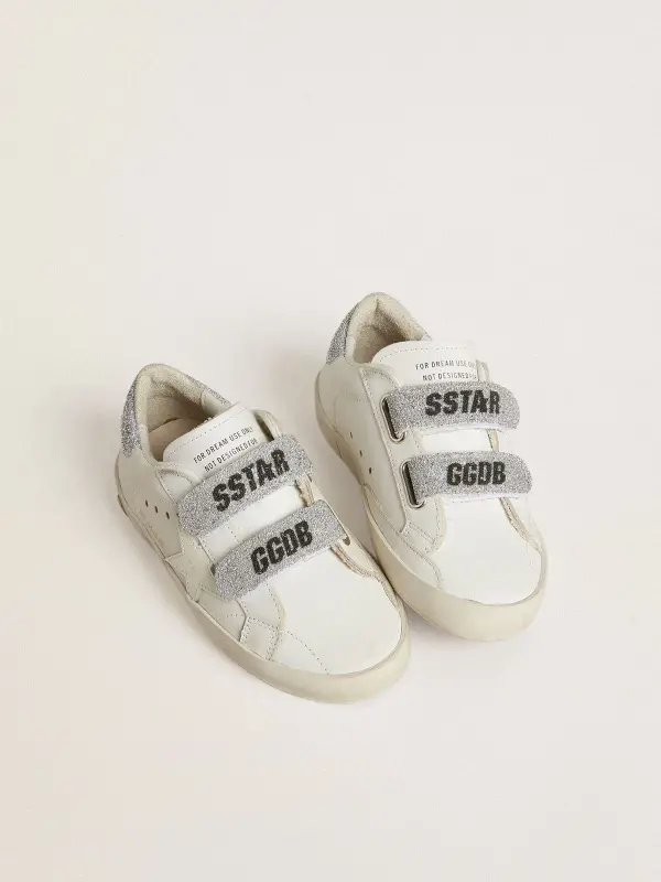 Junior Old School with silver Swarovski crystal heel tab and straps online