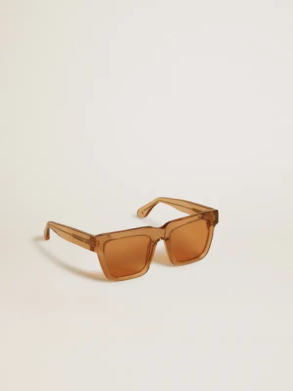 Jamie style square sunglasses with honey-colored frame and lenses online