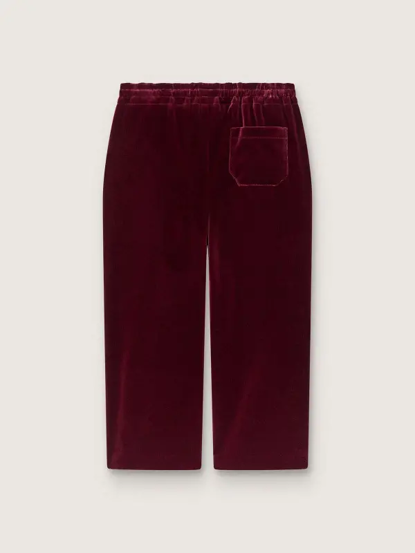 Girl’s burgundy velvet-effect pants with rear pocket online