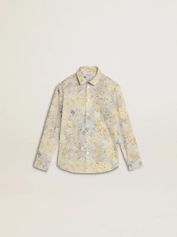 Girl’s cotton shirt with multicolor floral print online