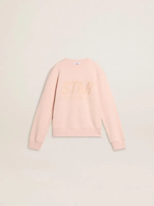 Girl’s pink-colored sweatshirt with pink front lettering online