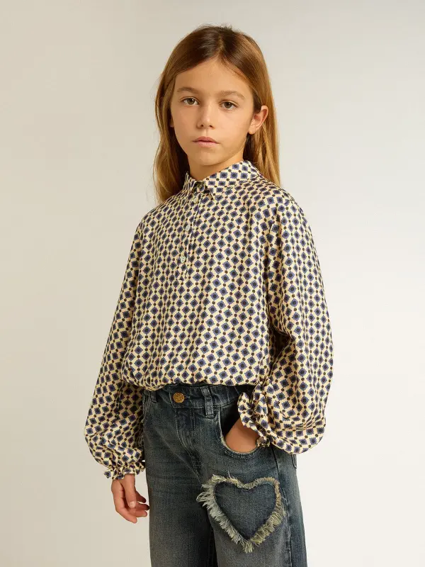 Girl’s polo shirt with geometric print online