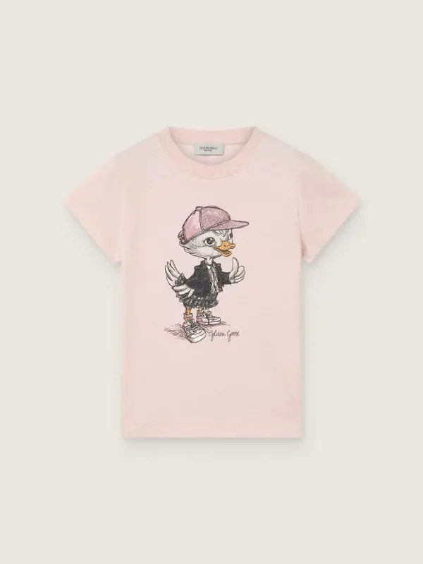 Journey T-shirt for girls in pink cotton jersey with digital mascot print online