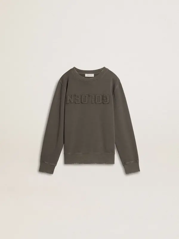 Kid’s gray sweatshirt with raised logo online