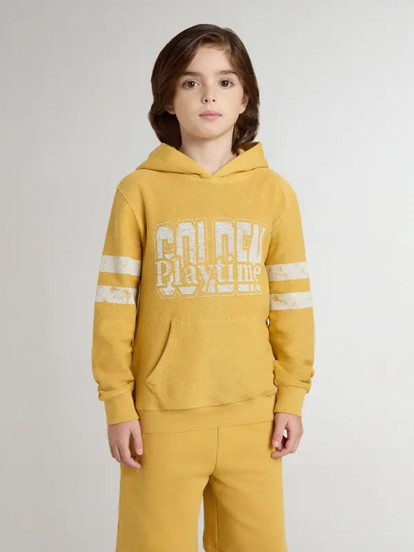 Kid’s yellow sweatshirt with vintage print online