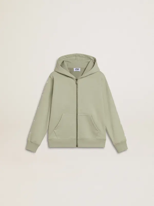 Light green sweatshirt with zip fastening online