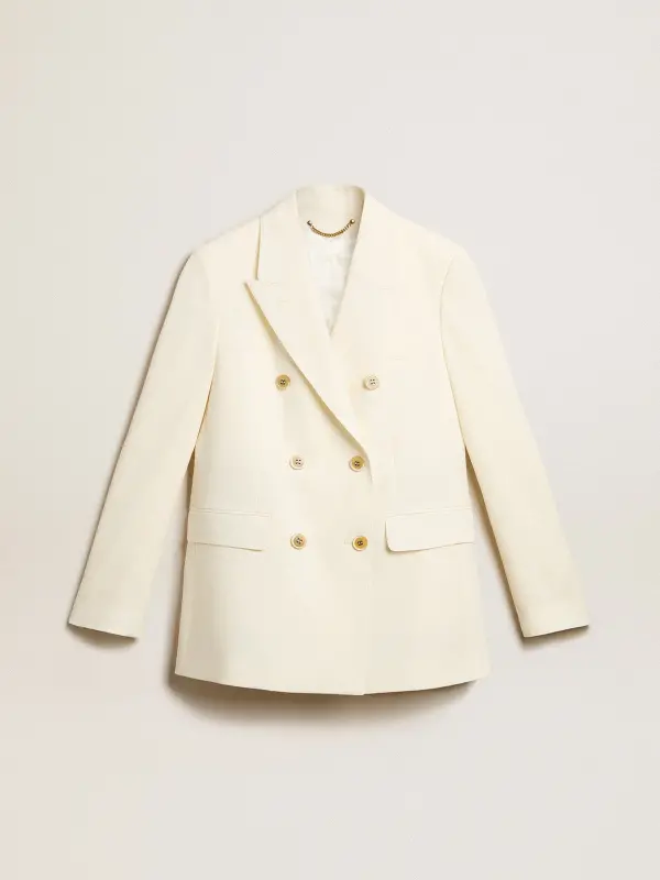 Women’s aged white double-breasted blazer online