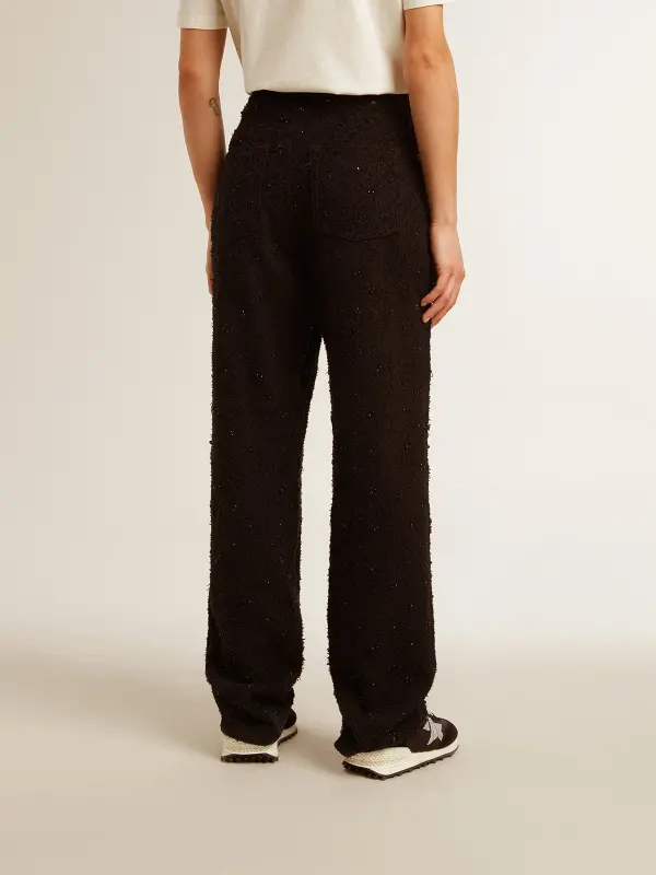 Women’s cotton denim pants with crystal and stone decoration online