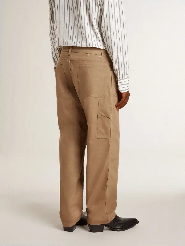 Men’s beige pants with patches online