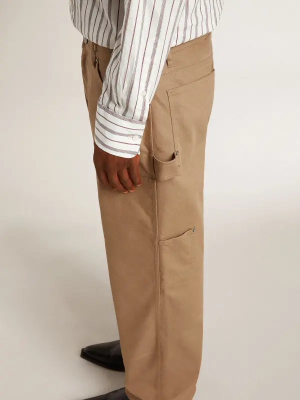 Men’s beige pants with patches online
