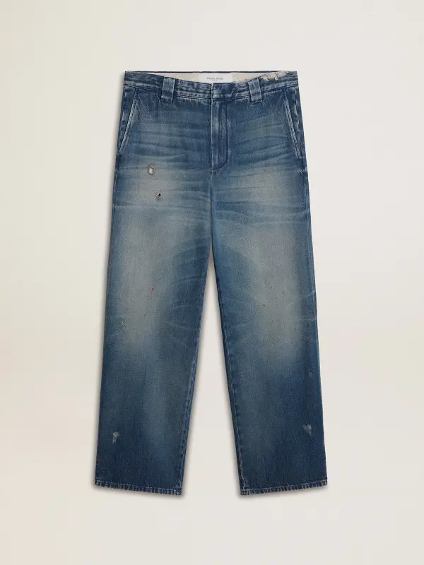 Men’s denim chinos with distressed details online