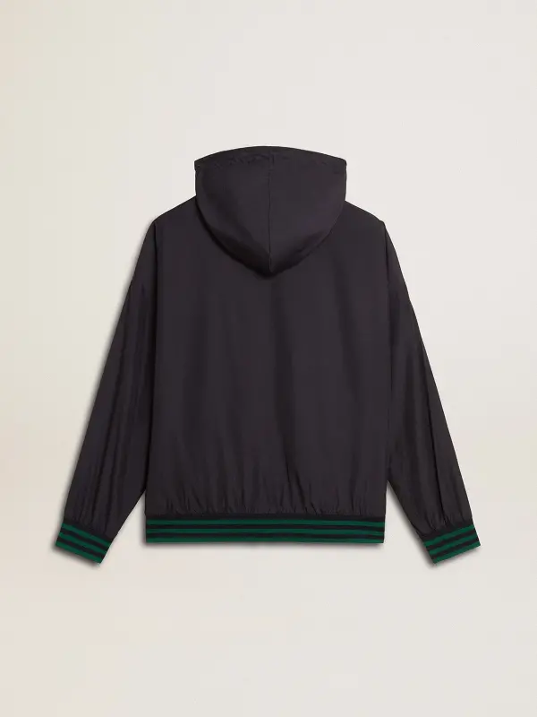 Men’s green and blue reversible hooded sweatshirt online