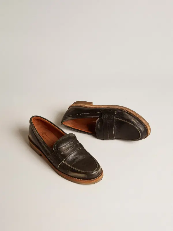 Men’s Jerry loafer in black leather online