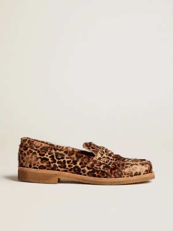 Men’s Jerry loafers in leopard-print pony skin online