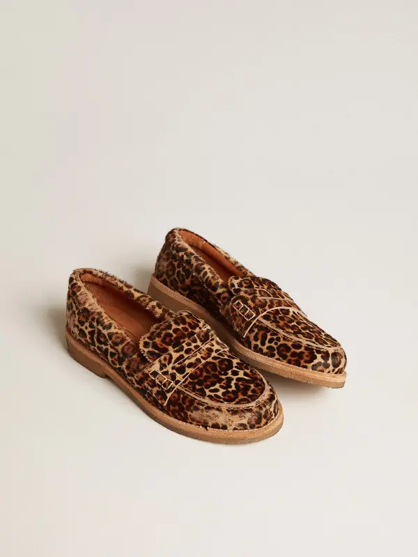 Men’s Jerry loafers in leopard-print pony skin online