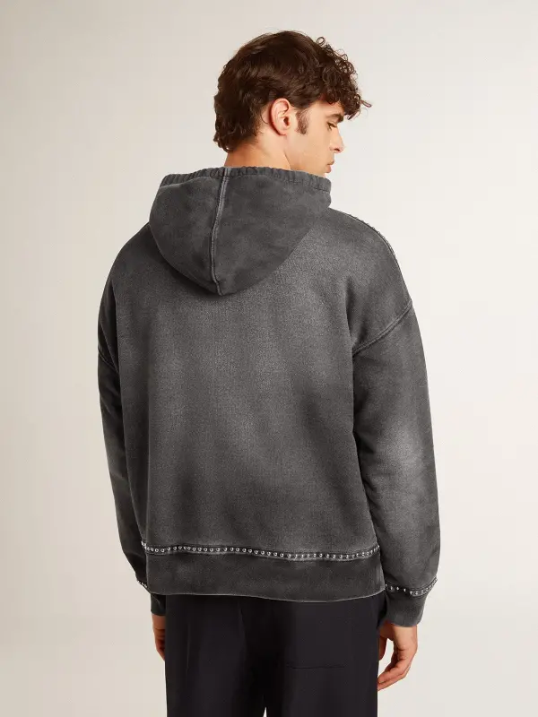 Sprayed effect anthracite sweatshirt with studs online