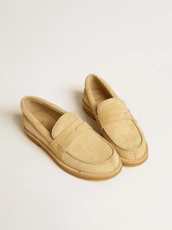 Jerry loafer in ecru waxed suede online
