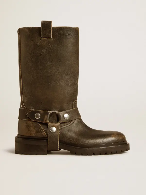 Kurt boots in black leather with silver buckle online