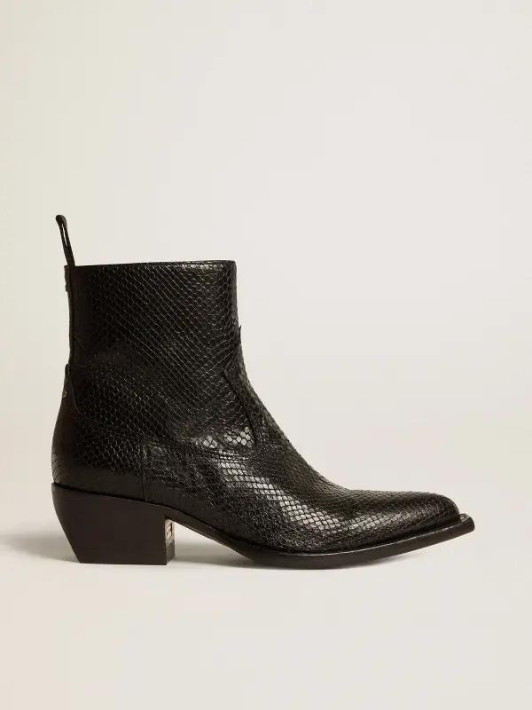 Low Debbie boots in black snake-print leather online