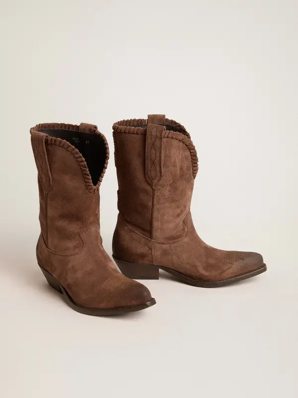Low Women’s boots in dark brown washed suede online