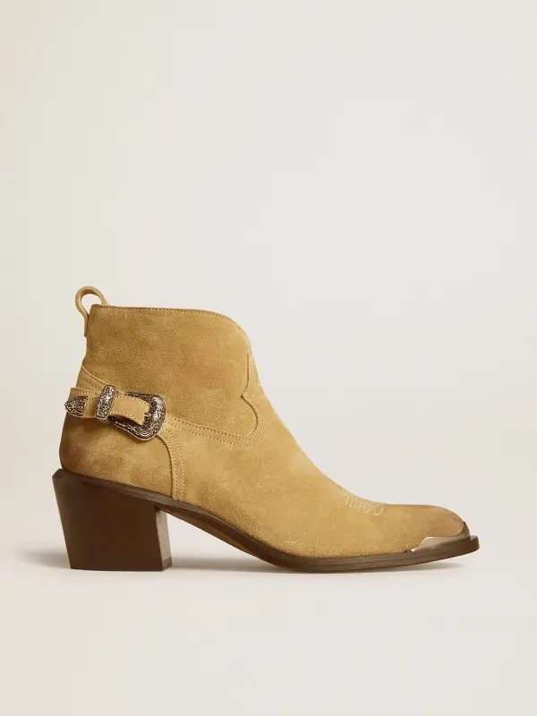 Patty ankle boots in sand-colored waxed suede online