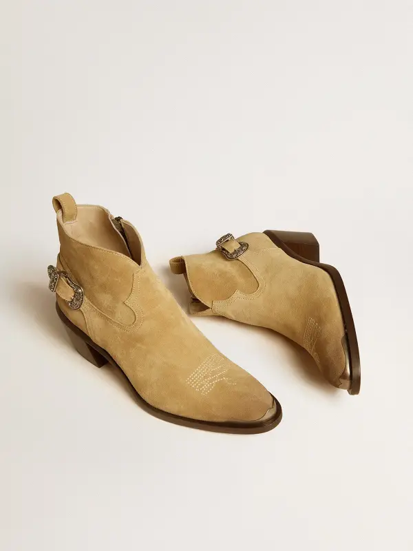 Patty ankle boots in sand-colored waxed suede online