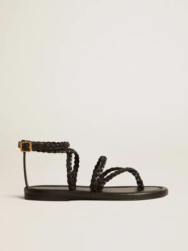 Women’s Penelope flat sandals in black leather online