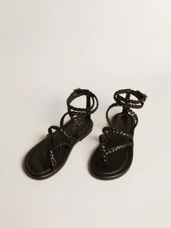 Women’s Penelope flat sandals in black leather online