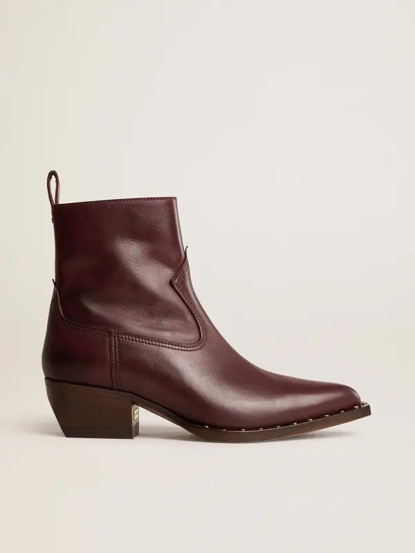 Women’ss low Debbie boots in burgundy leather online
