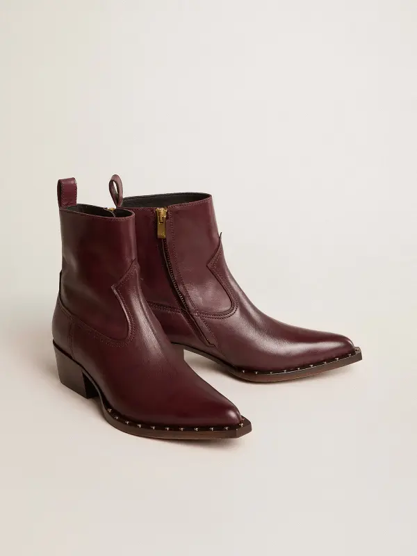 Women’ss low Debbie boots in burgundy leather online