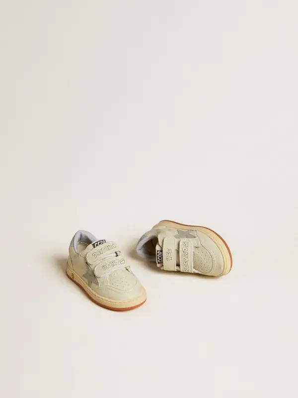 Ball Star Teen in white leather with powder blue star and heel tab online